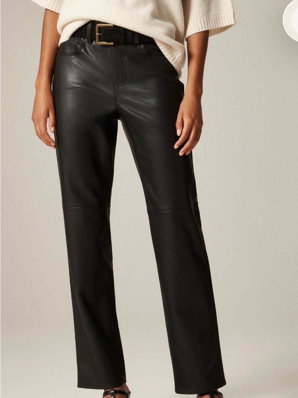 J. Crew Nipped Straight Pant Faux Leather